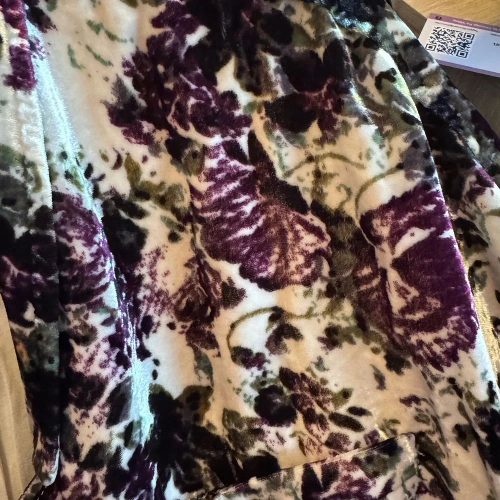 Free People Velvet Purple Floral Coat - Picture 5 of 7